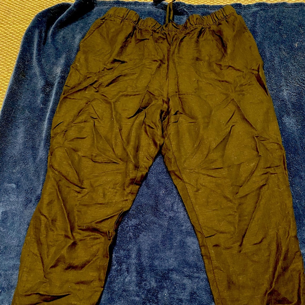 Black linen comfy pants XL